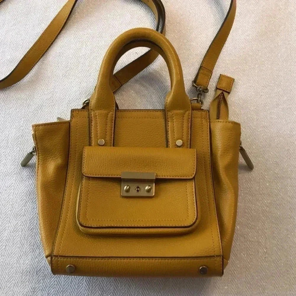 3-1 Philip Lim for Target yellow faux leather handbag with crossbody strap. - Picture 2 of 12